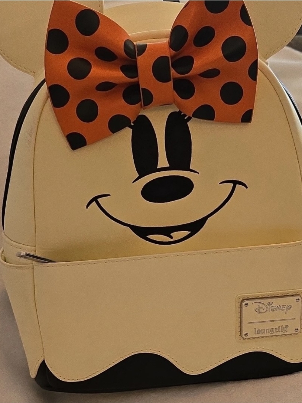 Cream Minnie Bow Kids Backpack Ghost GLOW IN THE DARK
